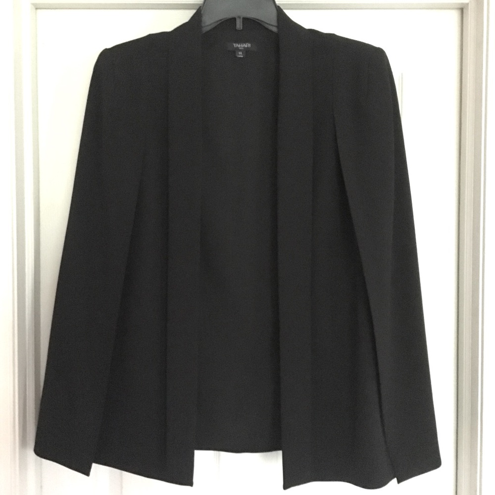 NWOT Tahari ASL Open-Front Cape Blazer